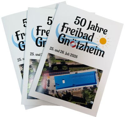 Stapel Festschrift 50 Jahre Freibad Gnötzheim
