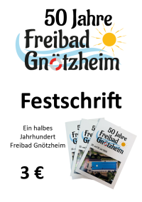 Bild mit Info zur Festschrift 50 Jahre Freibad Gnötzheim